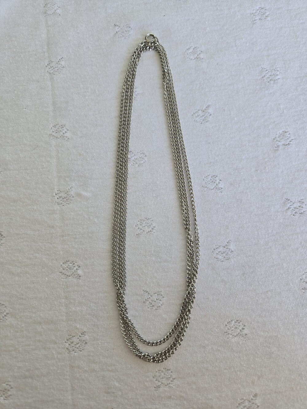 Silver-tone Multi-Wrap 48" Chain Necklace Vintage